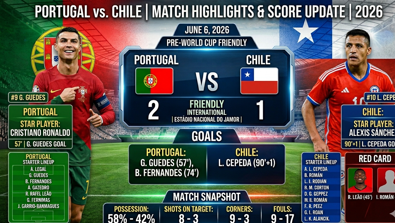 Portugal vs. Chile Highlights and Score Updates.
